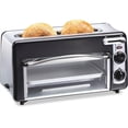 thumbnail image 1 of 2-in-1 Countertop Toaster Oven & Long Slot 2 Slice Toaster for Toasting & Baking, Automatic Shut Off, Shade Selector, Temperature Control, Black, 1 of 6