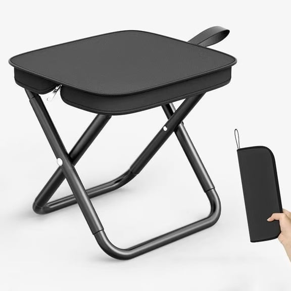 2-in-1 Crossbody Folding Stool Bag, Lightweight Portable Seat with Storage Pocket, Durable Collapsible Stool for Adults & Seniors, Perfect for Outdoor Concerts, Sports Games, Beach, Gardening