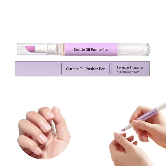 2-in-1 Cuticle Oil Pusher Pen, 2026 New Ceramic Cuticle Pusher & Oil Pen, Nail Care Tool for Dry Damaged Nails Hangnails Moisturiz Polish Brighten