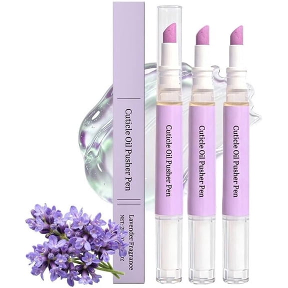 2-in-1 Cuticle Oil Pusher Pen, Ceramic Cuticle Pusher & Oil Pen, Nail Care Tool for Dry Damaged Nails Hangnails Moisturiz Polish Brighten