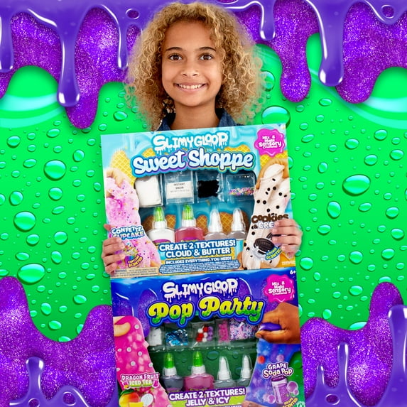 2-in-1 DIY SLIMYGLOOP Multicolor Slime Sets, Sweet Shoppe Pop Party Sensory Creations