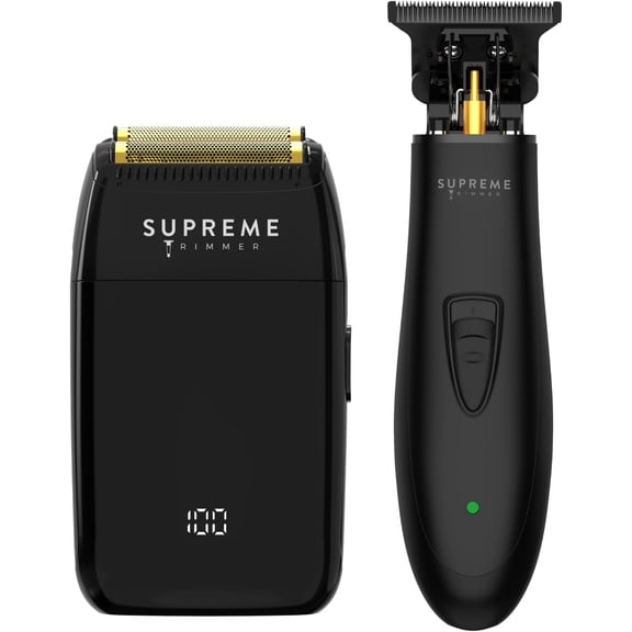 2-in-1 DLC T-Shaper Beard & Hair Trimmer + Crunch Lite Foil Shaver | Barber-Grade Precision Travel Kit Cordless Grooming Set