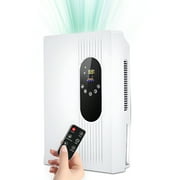 2-in-1 Dehumidifier and Air Purifier with Drain Hose Remote Control LCD Touchscreen Humidity Setting 77oz Smart Dehumidifier with Auto ON/Off 24H Timing for 300 sq.ft Basement Bedroom Bathroom Closet