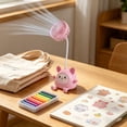 thumbnail image 1 of 2-in-1 Desktop Pen Holder Fan USB Rechargeable Desk Cooler with Flexible Gooseneck Quiet Operation Cute Style Storage Organizer for Classroom Campus Office Study(Pink), 1 of 8