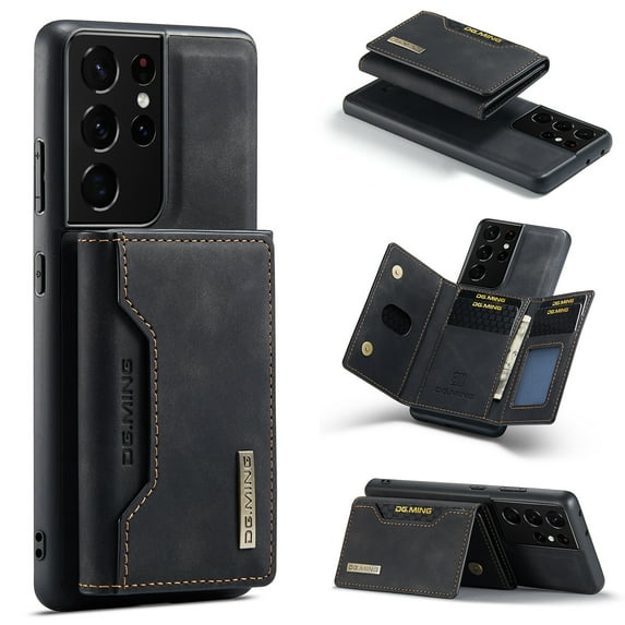 2 in 1 Detachable Wallet Back Cover for Samsung Galaxy S22 5G Leather Case with Card Holder Pocket Slim Galaxy S22 Phone Cases 6.1''