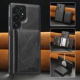 thumbnail image 1 of 2-in-1 Detachable Wallet for Samsung Galaxy S24 Ultra Phone Case with Card Holder, PU Leather Flip Kickstand Magnetic Case Compatible with Mag-Safe Support Car Mount Holder, Black, 1 of 7