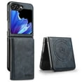 thumbnail image 1 of 2-in-1 Detachable Wallet for Samsung Galaxy Z Flip 5 Phone Case with Card Holder, PU Leather Flip Kickstand Magnetic Case Compatible with Mag-Safe Support Car Mount for Samsung Galaxy Z Flip 5, Blue, 1 of 7