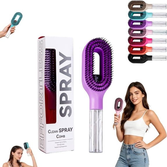 2-in-1 Detangling Brush with Built-In Mist & Wet & Dry, Liquid Spraying ...