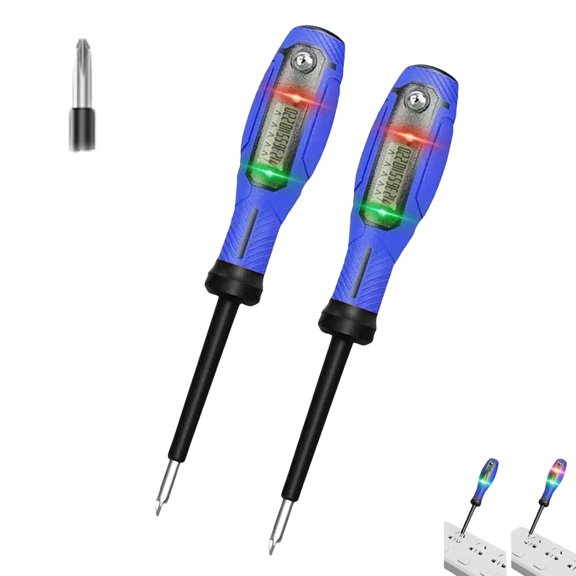 2-in-1 Digital Display Voltage Tester Screwdriver,2pcs Smart Digital Voltage Tester & Screwdriver with LCD Display Electricians & Home Repairs(Blue_Phillips)