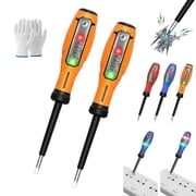 2-in-1 Digital Display Voltage Tester Screwdriver, Smart Digital Voltage Tester & Screwdriver, Non-Contact Voltage Tester with LCD Display, for Safe Electrical DiagnosticsFlat Tip2Pcs/orange