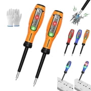2-in-1 Digital Display Voltage Tester Screwdriver, Smart Digital Voltage Tester & Screwdriver, Non-Contact Voltage Tester with LCD Display, for Safe Electrical DiagnosticsCross Tip2Pcs/orange