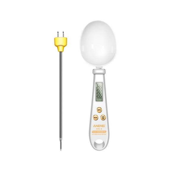 2-in-1 Digital Measuring Spoon Scale With 1 Replaceable Temperature Needle Food Coffee Weigh Scale High Precision For Home 500 0.1g For Kitchen Gadgets And Daily Meals
