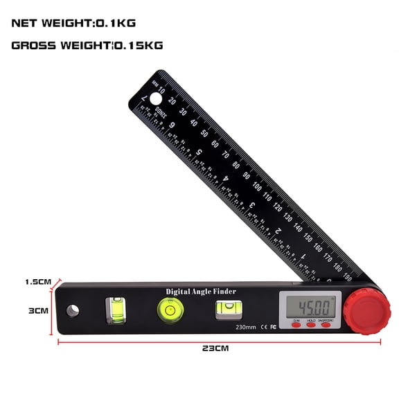 2 in 1 Digital Meter Angle Inclinometer Spirit level Angle Ruler Electron Goniometer Protractor Angle finder Measuring Tool ,for Accurate Evaluation