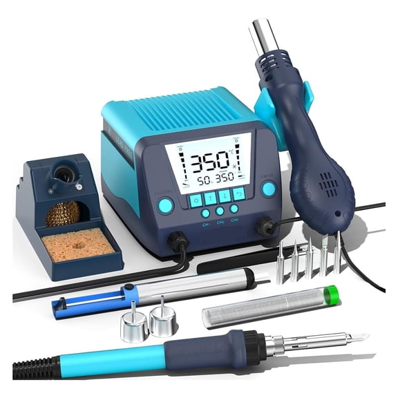 2-in-1 Digital Soldering Rework Station, Smart Preset Modes & Auto Sleep