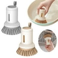 thumbnail image 1 of 2-in-1 Dish Brush with Detergent Dispenser - Kitchen Sink Brush for Pots, Pans & Dishes, Ergonomic Handle, Dense Bristles, Space-Saving Hanging Design, Easy Squeeze Liquid Storage Clearance Sales, 1 of 7
