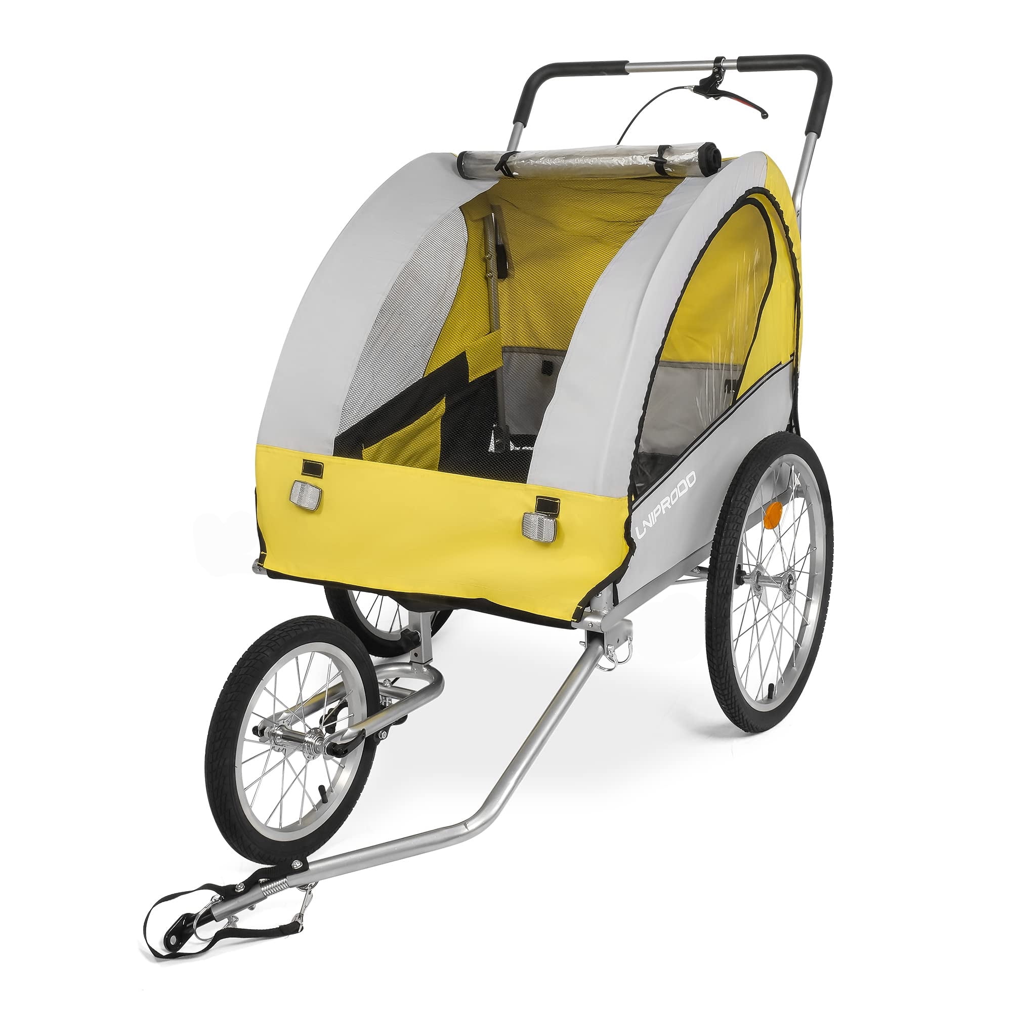 2 in 1 Dog Bike Trailer Large Pet Stroller Bicycle Cart and Jogger Wagon Cargo Carrier for Travel with Mesh Skylight Stroller Yellow in Macao at MOP 2799 Rating 5