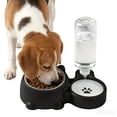 thumbnail image 1 of 2-in-1 Dog Bowls & Cat Bowls, Detachable Stainless Steel Pet Food Water Bowl Set with Automatic Water Dispenser, 15° Elevated No-Spill Pet Feeder for Cats Puppy Small Dogs,Black, 1 of 7