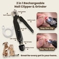 thumbnail image 1 of 2-in-1 Dog Clippers & Cat Clipper With 2 Led Lights  Usb Rechargeable Safety Guard Low Noise Tool For Small Medium Large And Trimmer (black), 1 of 8