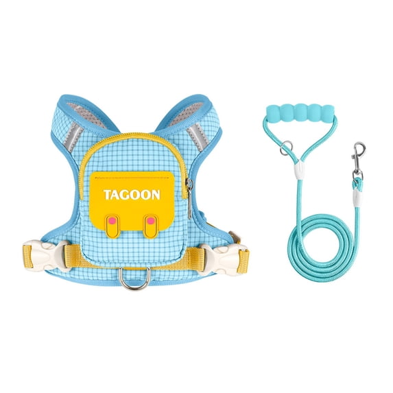 2‑in‑1 Dog Harness Backpack With Leash, Reflective Adjustable Anti‑Pull Vest With Storage Pouch, Breathable Outdoor Walking Gear For Small Dogs