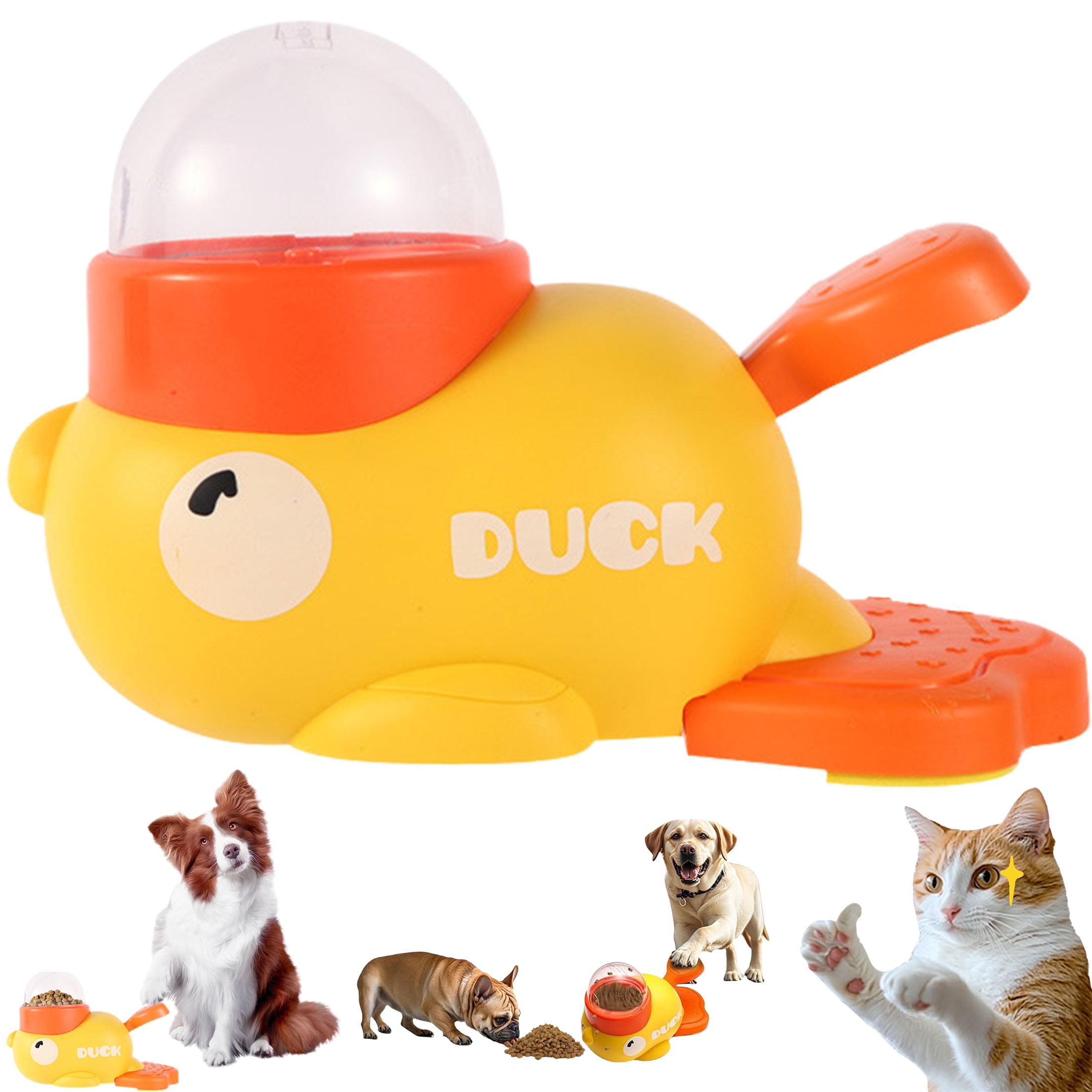 2-in-1 Dog Interactive Slow Feeder & Puzzle Toy – Duck-Shaped Treat Dispenser for Small & Medium Dogs, Anti-Gulping Bowl for Healthy Eating & IQ Training