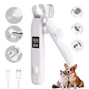 ABSOKE 2-in-1 Dog Cat Nail Clippers and Grinder with 2 LED Lights ,Splash Guard,USB Rechargeable for Small Medium Large Dogs Cats