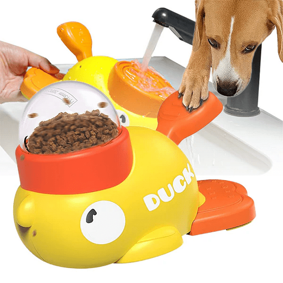 2-in-1 Dog Puzzle Toy & Slow Feeder – Adjustable Mental Stimulation Game for Small/Medium Dogs | Anti-Gulping, Eco-Friendly ABS Design | Fun Treat Dispenser for Puppies (Yellow)