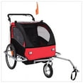 2in1 Double Bike Trailer and Jogger in Red/Black