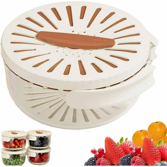 2-in-1 Draining & Preservation Basket with Lid - Multifunctional Fruit/Vegetable Washing Bowl, Kitchen Sink Drain Basket for Simplified Washing & Storing