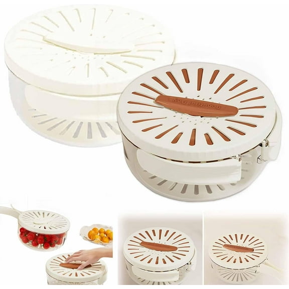 2-in-1 Draining & Preservation Basket with Lid - Multifunctional Fruit/Vegetable Washing Bowl, Kitchen Sink Drain Basket for Simplified Washing & Storing