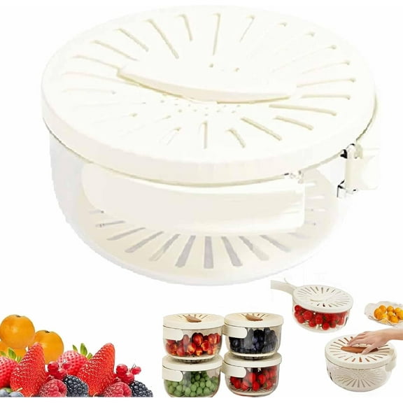 2-in-1 Draining & Preservation Basket with Lid - Multifunctional Fruit/Vegetable Washing Bowl, Kitchen Sink Drain Basket for Simplified Washing & Storing