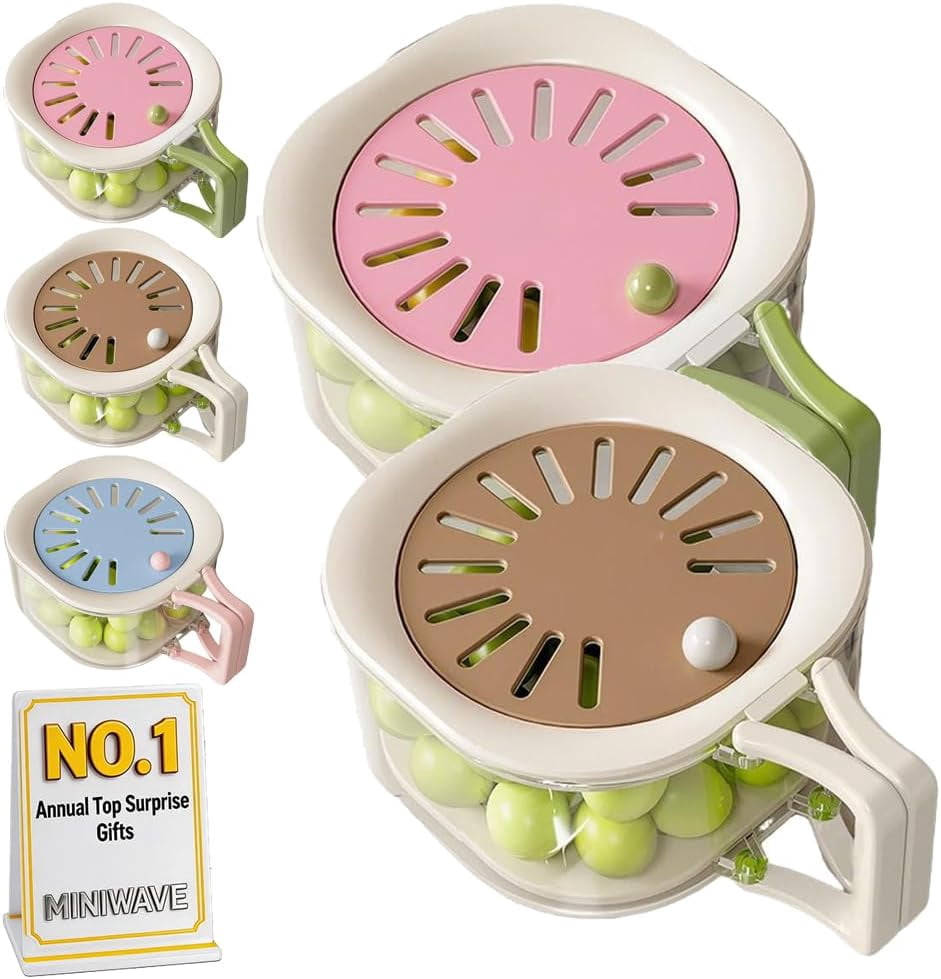 2-in-1 Draining and Preservation Basket, Fruit Washing Bowl with Strainer and Lid, Vegetable Washer Container for Kitchen and Fridge Storage