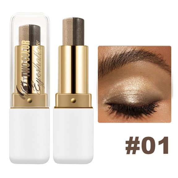 2-in-1 Dual Color Waterproof Eyeshadow Stick,Glitter-Shimmer Eye Shadow Stick For Easy Makeup,Gradient Long-Lasting Glitter Makeup For All Day Wear