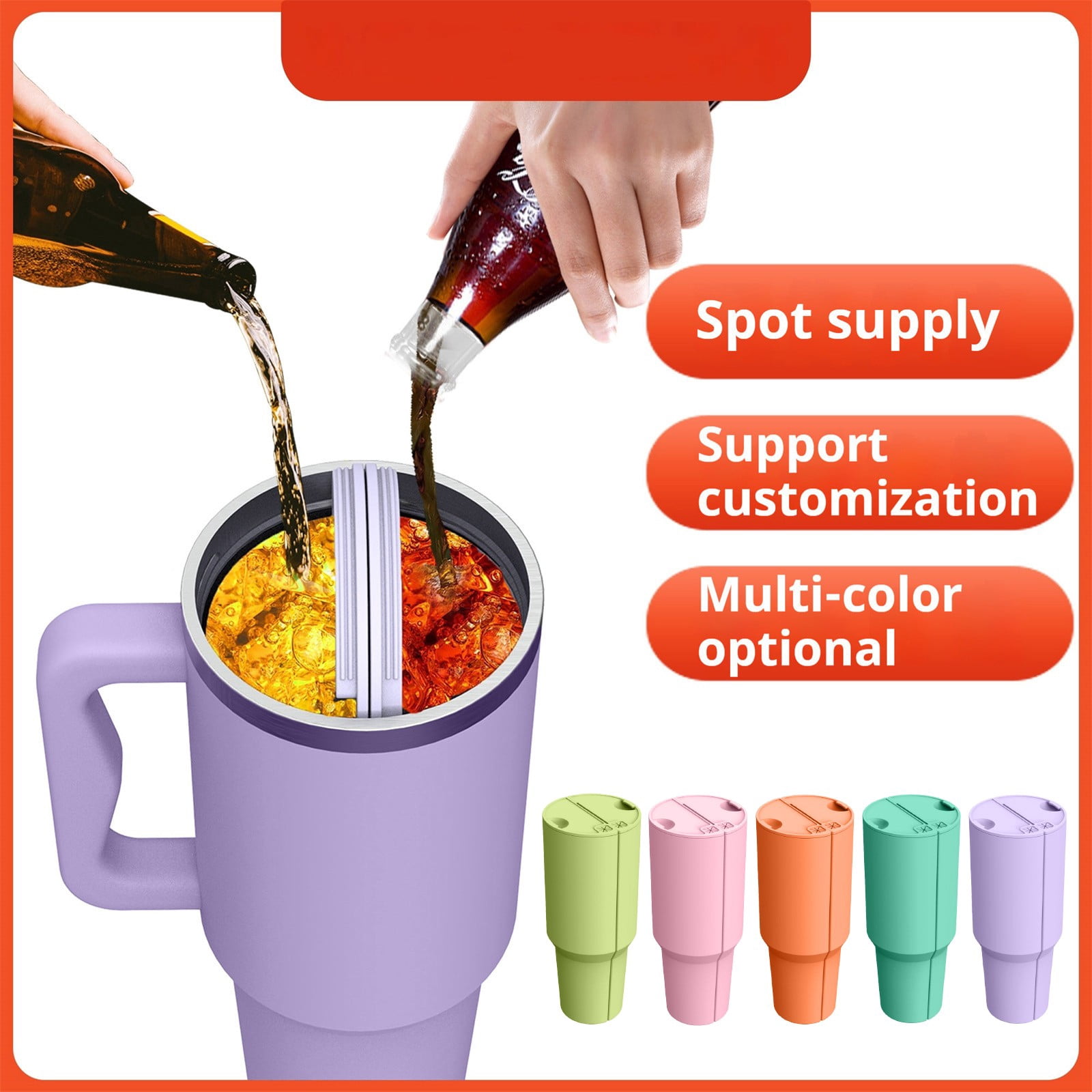 2-in-1 Dual Drink Cup Liner - in novative Split Tumbler in sert for ...