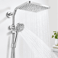 System Standarization 2-in-1 Dual Shower Head Combo, 10 Inch Standard Chrome, Rainfall and ...