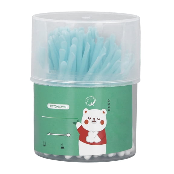 2 in 1 Ear Scoop Cotton Swabs Double Head Disposable Makeup Remover Cotton Buds with Storage Box, 100 Count / 100 Pcs