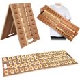 thumbnail image 1 of 2-in-1 Easter love wood devil egg tray with handle, 31.5x12-inch large long deli board foldable wooden board for serving food trays Easter brunch & party decoration, 60 egg slots, 1 of 5
