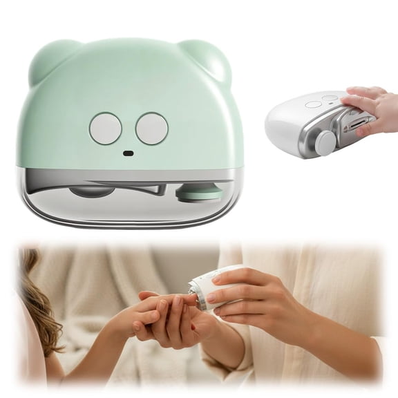 2-in-1 Easy Clip Electric Nail Clippers, 2026 Upgraded Electric Trim Nail Clippers with LED Light, Electric Nail File with 3 Adjustable Speeds for Nail Grinding and Polishing (Green)