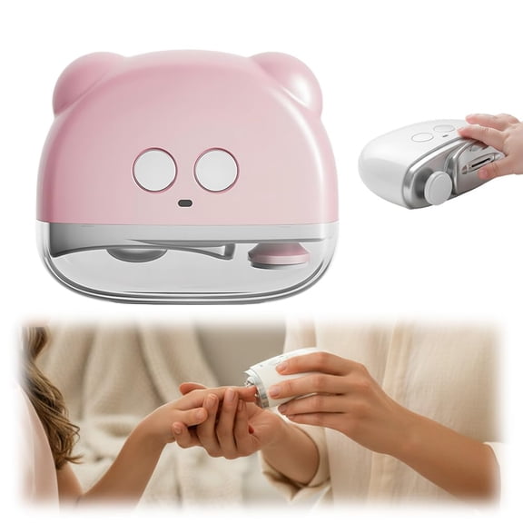2-in-1 Easy Clip Electric Nail Clippers, 2026 Upgraded Electric Trim Nail Clippers with LED Light, Electric Nail File with 3 Adjustable Speeds for Nail Grinding and Polishing (Pink)