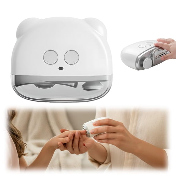 2-in-1 Easy Clip Electric Nail Clippers, 2026 Upgraded Electric Trim Nail Clippers with LED Light, Electric Nail File with 3 Adjustable Speeds for Nail Grinding and Polishing (White)