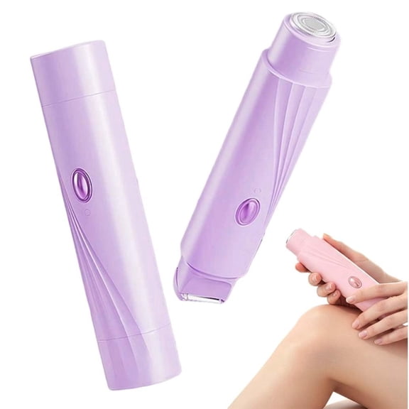 2-in-1 Electric Bikini Trimmer for Women, Waterproof Dual-Head Shaver & Epilator for Pubic, Underarm, Legs & Face, Rechargeable Painless Hair Removal(Purple)
