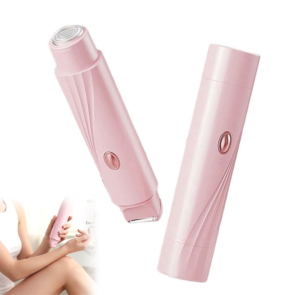 2-in-1 Electric Bikini Trimmer for Women, Waterproof Dual-Head Shaver & Epilator for Pubic, Underarm, Legs & Face, Rechargeable Painless Hair Removal, Womens Razors for Shaving, (Pink)
