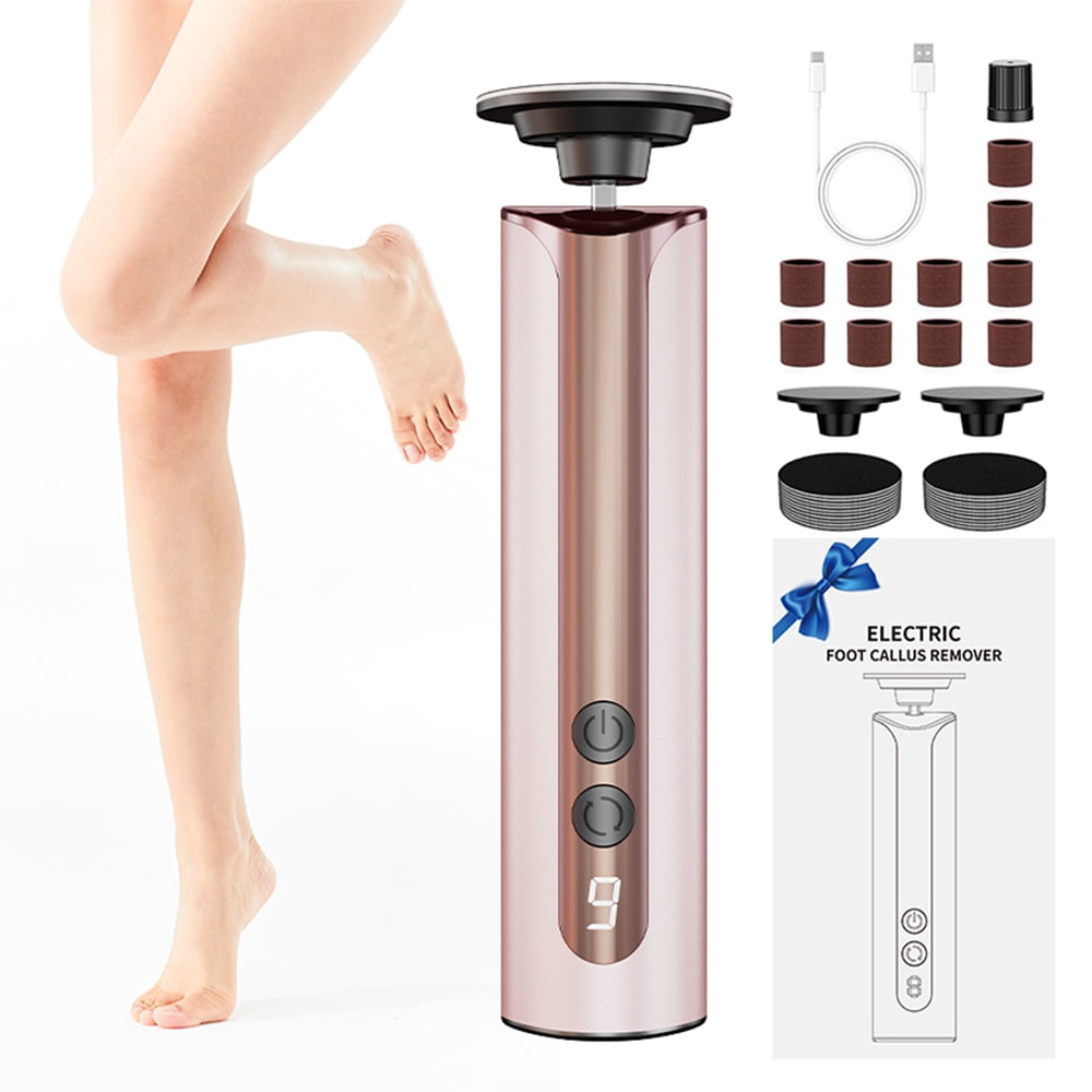 2 in 1 Electric Foot Callus Remover with Nail Drill File 9 Speeds Cordless Pedicure Tools for Dead Skin Calluses with Digital Display
