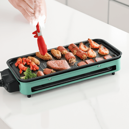2-in-1 Electric Grill and Crepe Maker with 2000W Heating, 5-Level Temp Control, 3 Raclette Trays, Dishwasher Safe, Indoor Outdoor Use