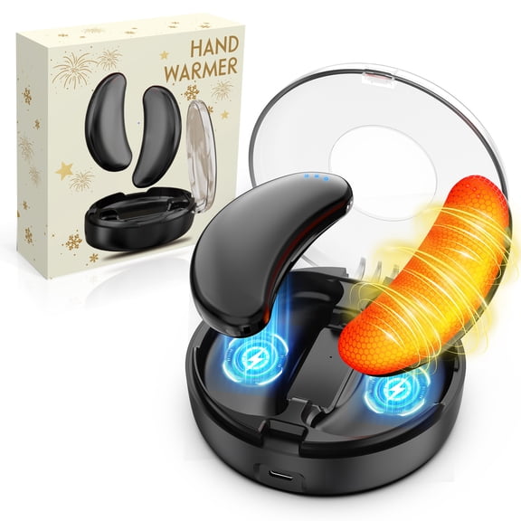 Fovendi Hand Warmers Rechargeable with Charge Case, 2 packs 10,000mAh Electric Hand Warmer, Reusable Portable Pocket Heater for Camping