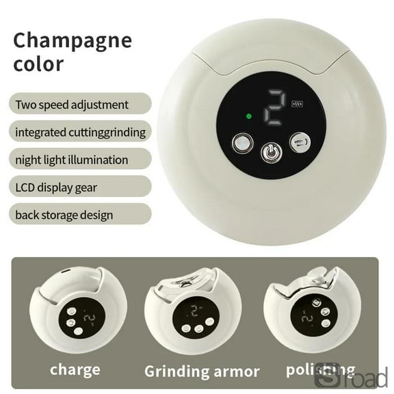 2-in-1 Electric Nail Clipper & Trimmer, 360° Rotary Automatic Baby Nail Clipper With Safe Anti-Splash Design, Painless Toe & Fingernail Care For Kids, Adults, Seniors,Champagne