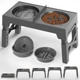 thumbnail image 1 of 2-in-1 Elevated Dog Bowls Slow Feeder, 5 Height Adjustable Raised Dog Bowl Stand No Spill Dog Water Bowl Dispenser, Anti-Slip Dog Food and Water Bowl for Small Medium Large Dogs, Cats and Pets, 1 of 8