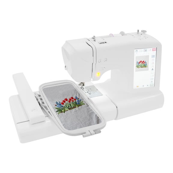 2-in-1 Embroidery and Sewing Machine, 7" LCD Touch Screen with 96 Embroidery & 162 Sewing Designs, USB