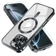 thumbnail image 1 of Entronix 2-in-1 Magnetic Shiny Clear Case Compatible with iPhone 16 Pro with Screen Protector, Black, 1 of 6