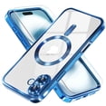 thumbnail image 1 of Entronix 2-in-1 Magnetic Shiny Clear Case Compatible with iPhone 16 with Screen Protector, Navy Blue, 1 of 6