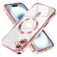 thumbnail image 1 of Entronix 2-in-1 Magnetic Shiny Clear Case Compatible with iPhone 16 with Screen Protector, Rose, 1 of 6